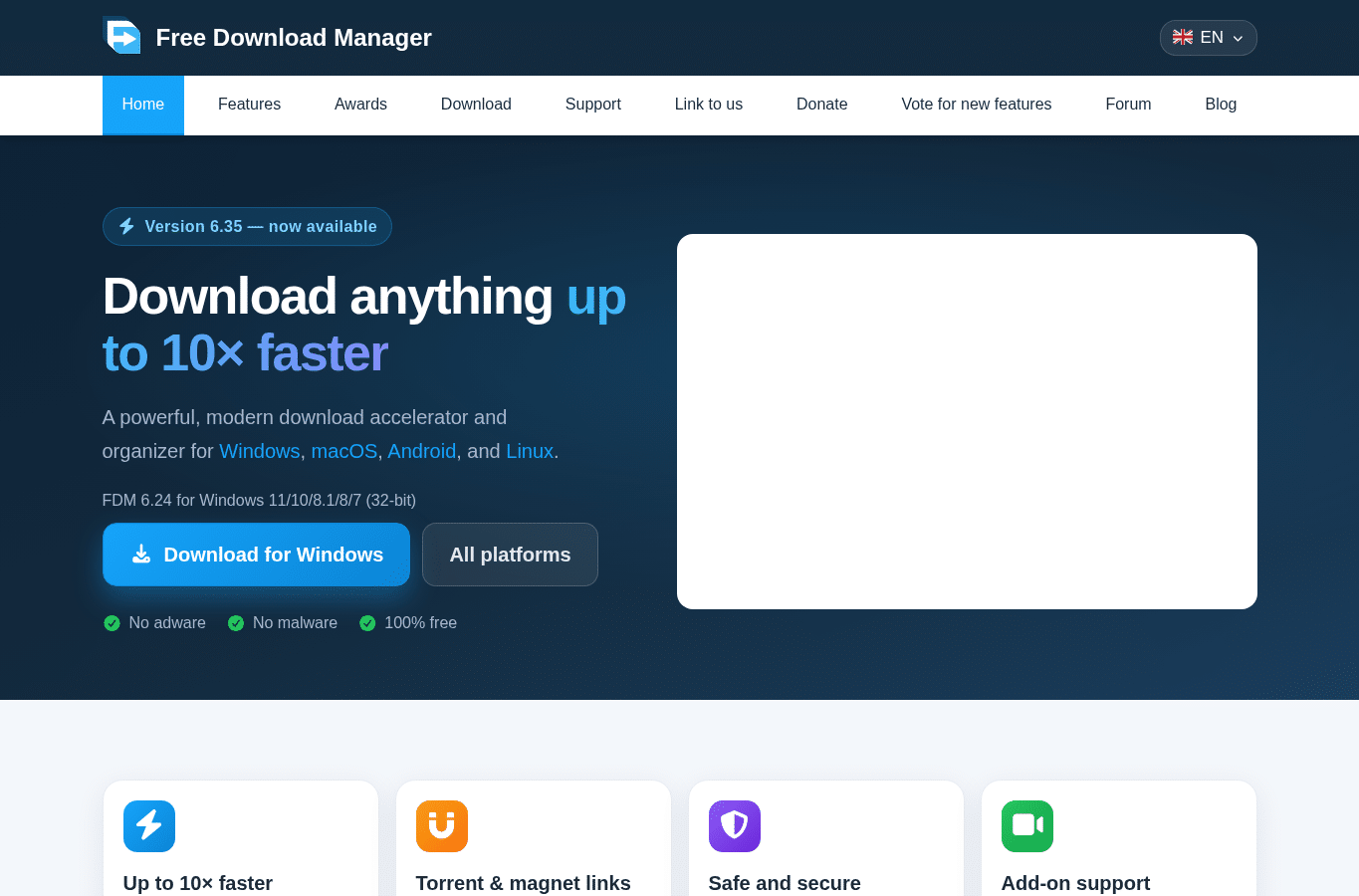 Screenshot preview of freedownloadmanager.org