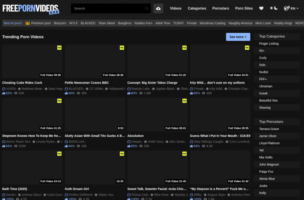 Screenshot preview of freepornvideos.xxx