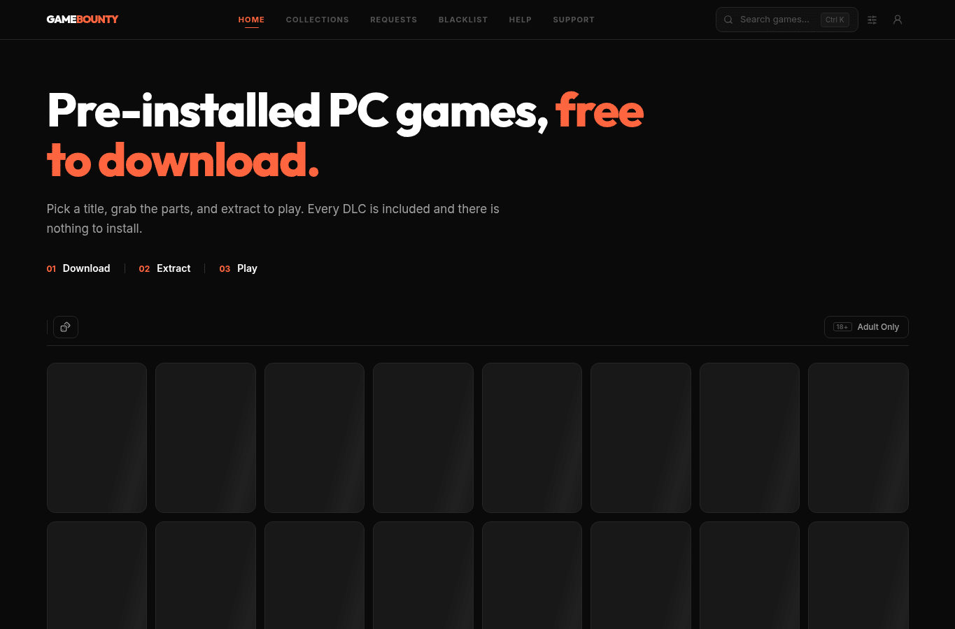 Screenshot preview of gamebounty.world