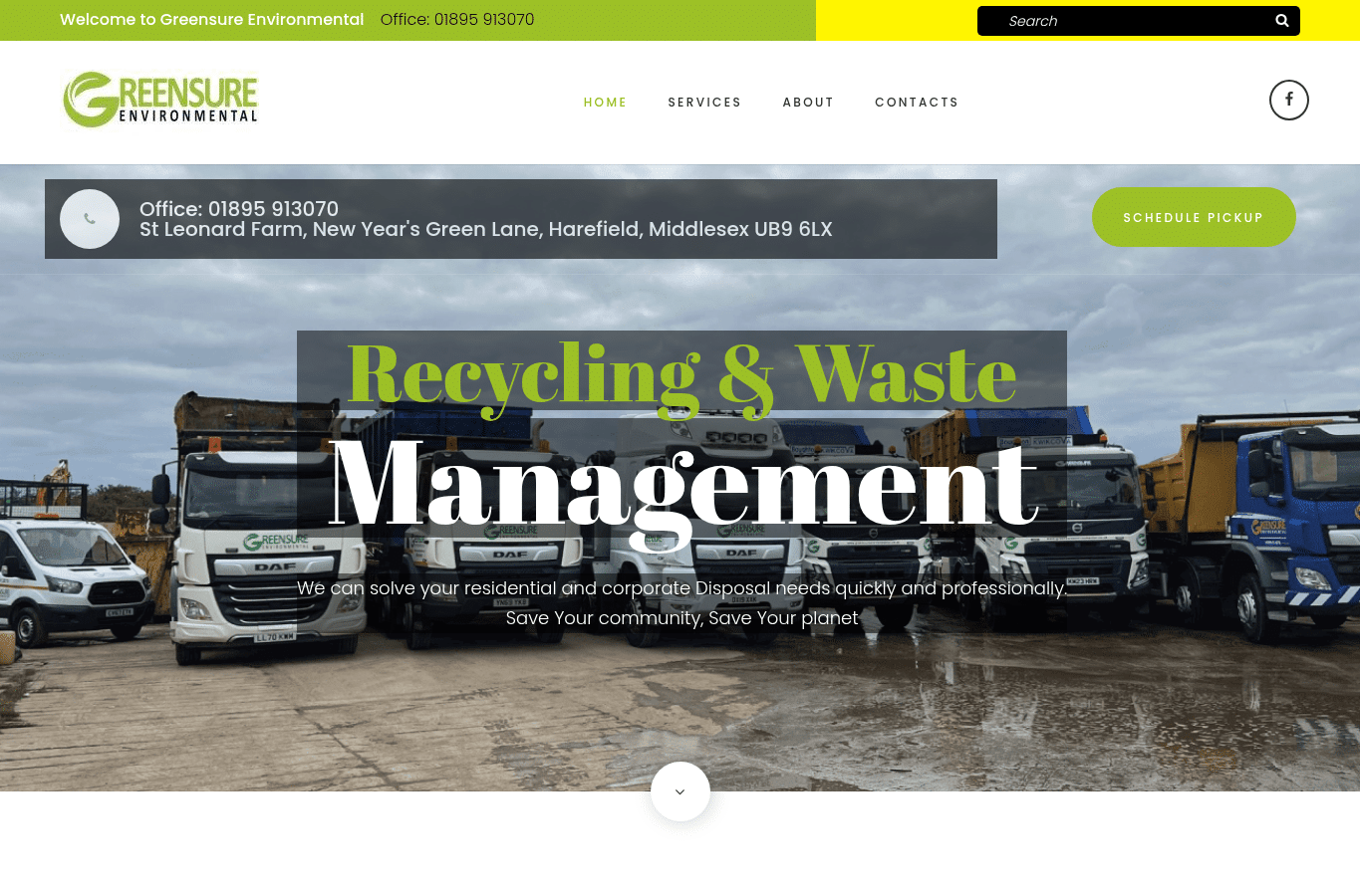 Screenshot preview of greensureenvironmental.co.uk
