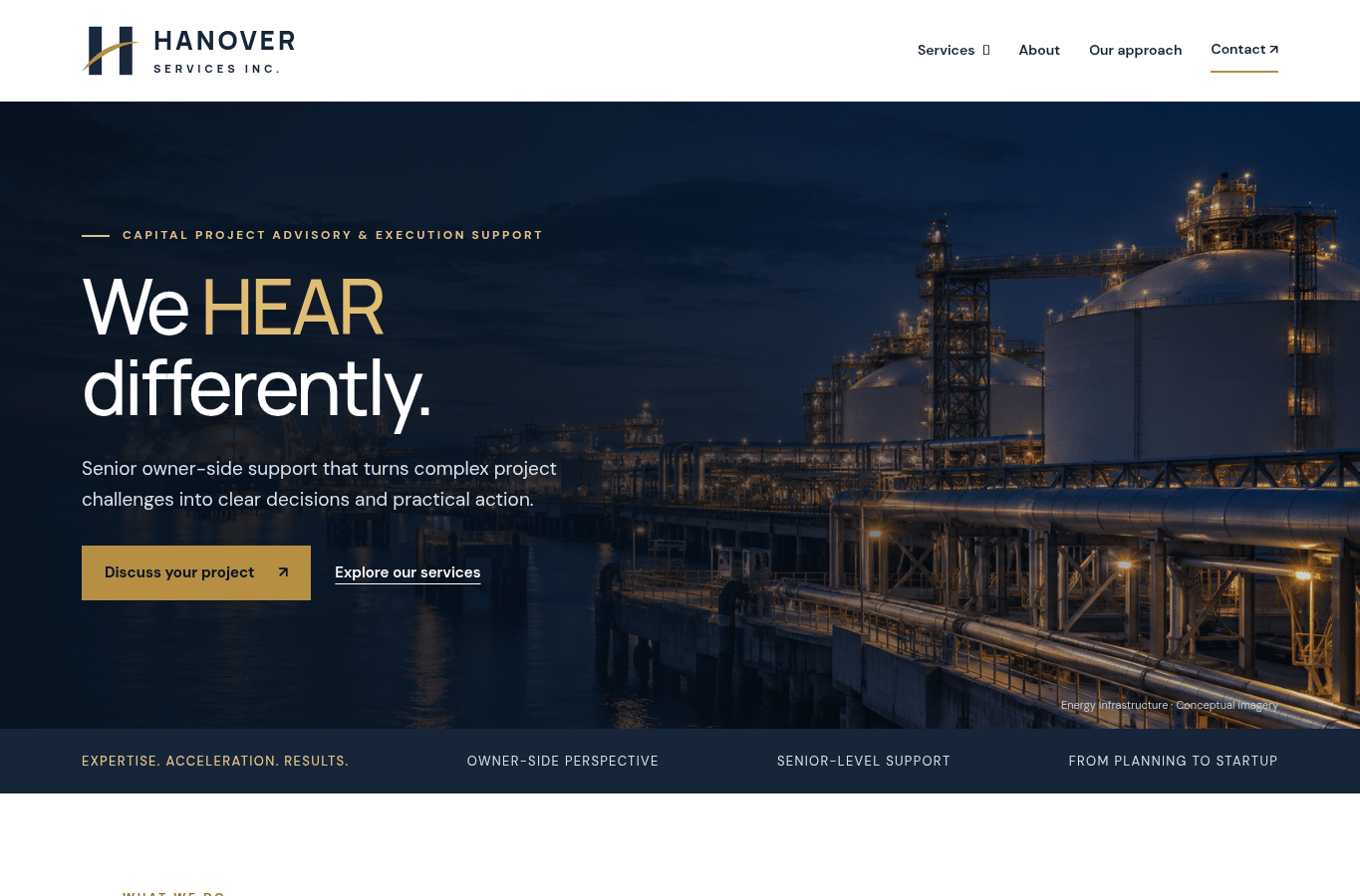 Screenshot preview of hanoverservices.ai