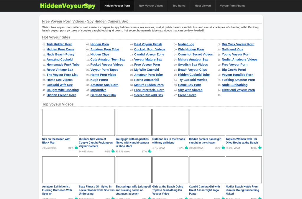 Screenshot preview of hiddenvoyeurspy.com