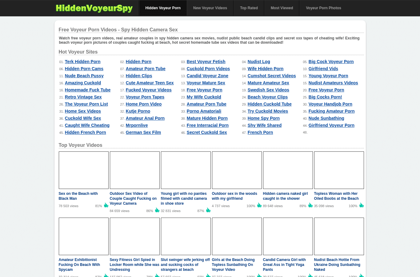 Screenshot preview of hiddenvoyeurspy.com