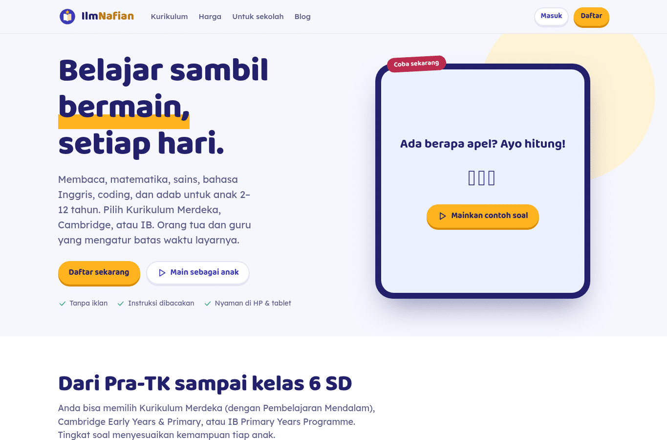 Screenshot preview of ilmnafian.com