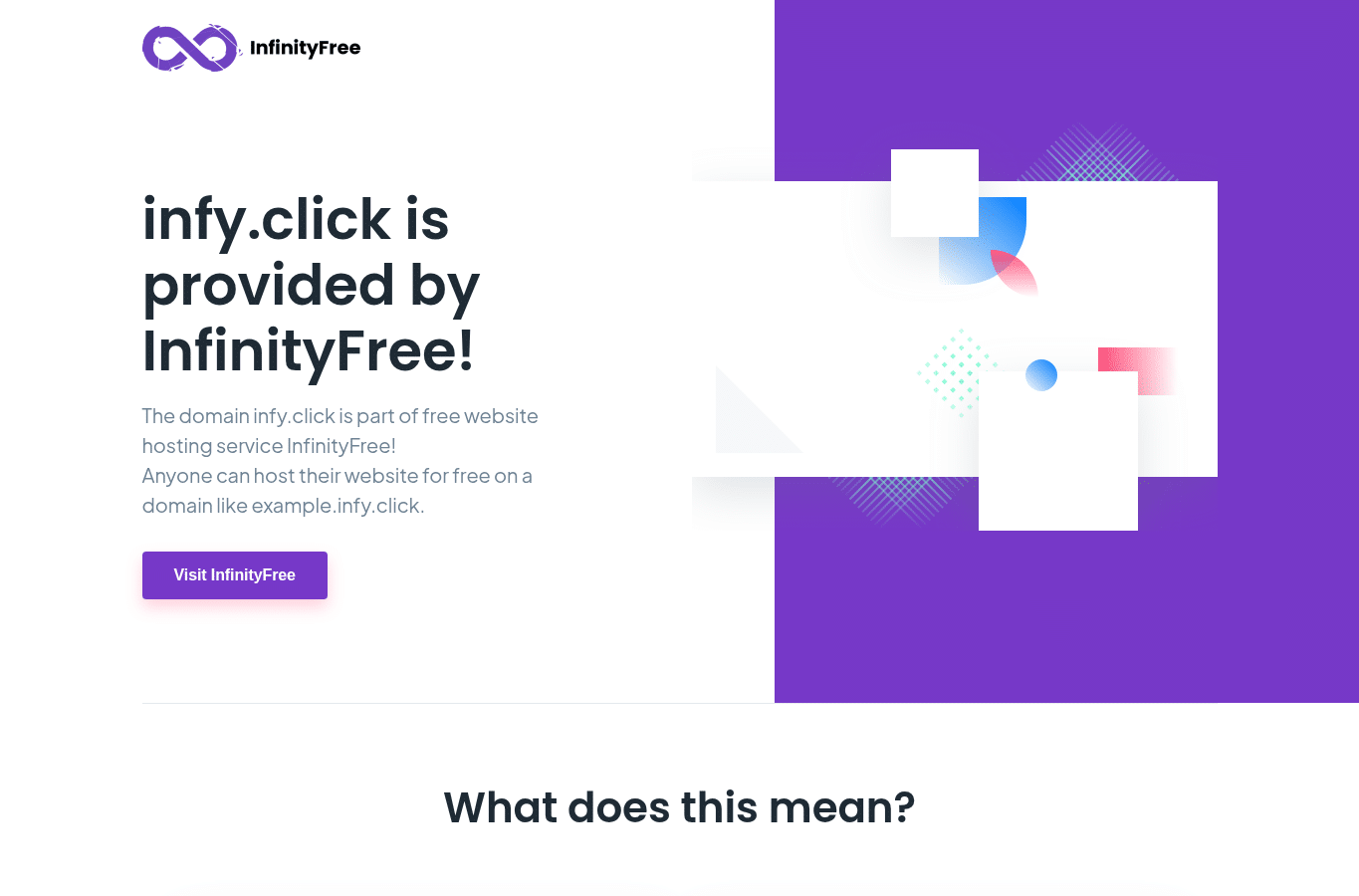 Screenshot preview of infy.click
