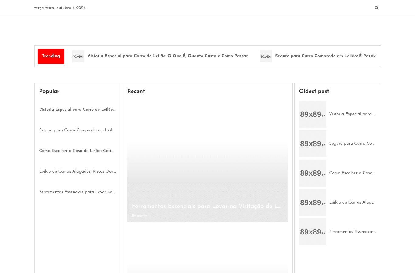 Screenshot preview of leilaogaragem.com