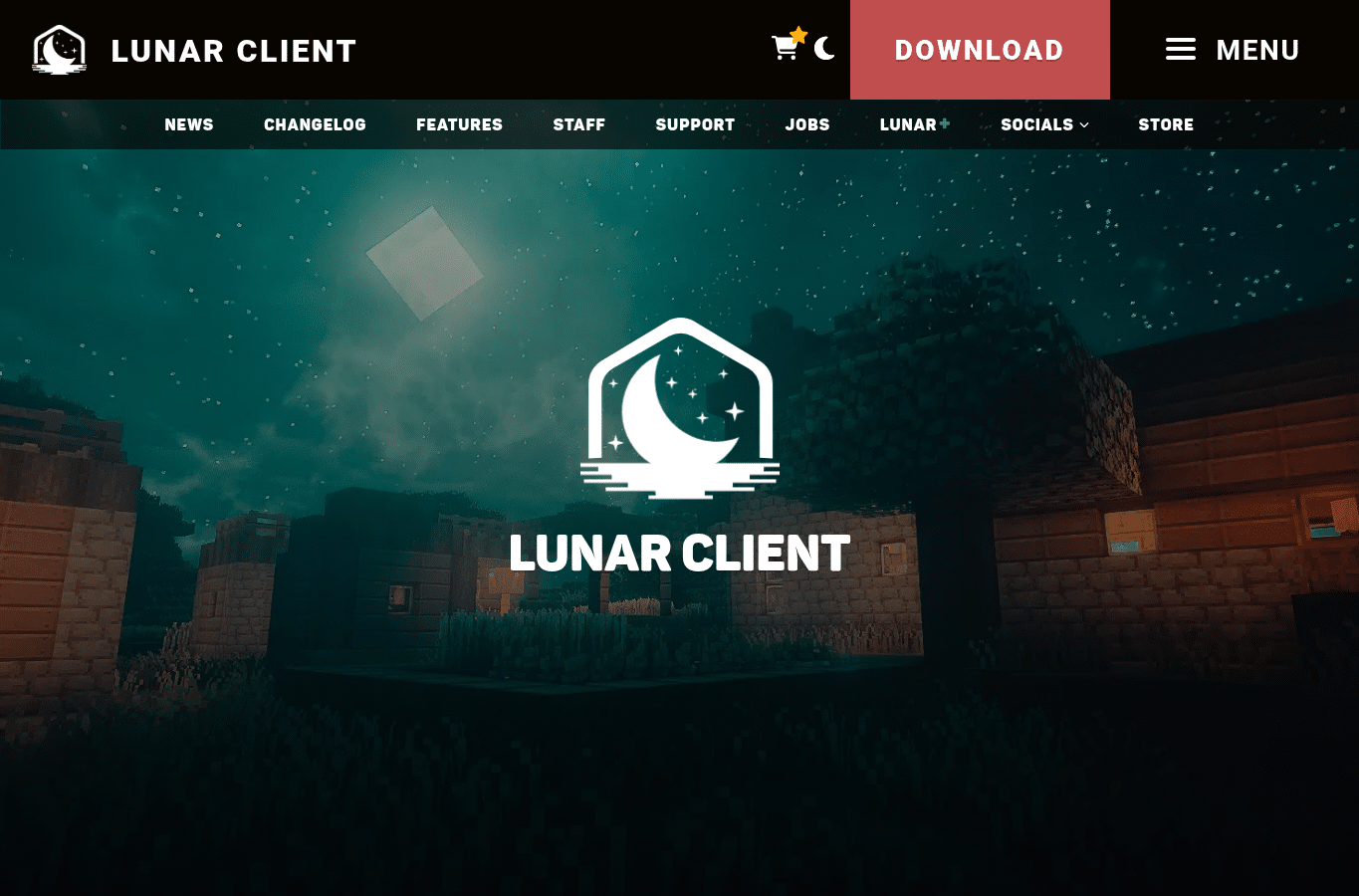 Screenshot preview of lunarclient.com