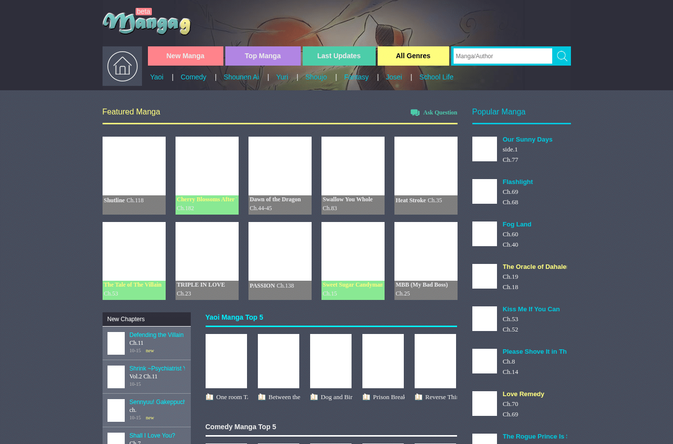 Screenshot preview of mangago.me