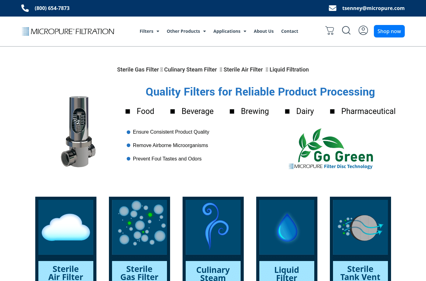 Screenshot preview of micropure.com