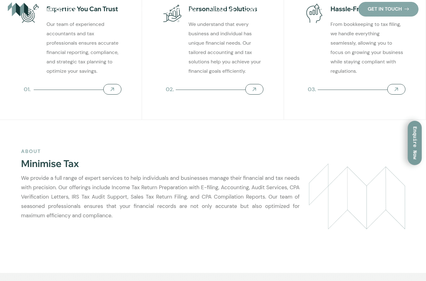 Screenshot preview of minimisetax.com