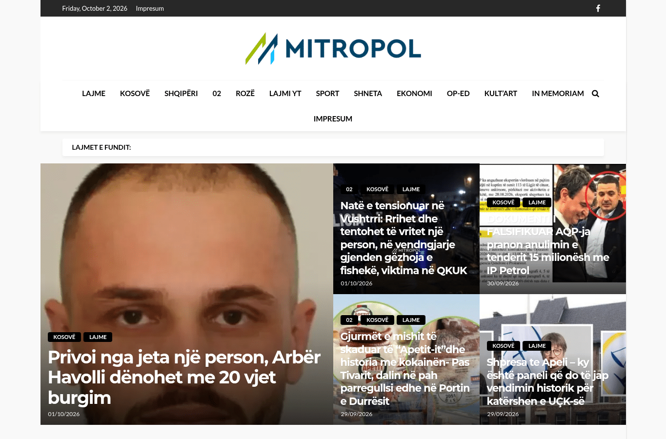 Screenshot preview of mitropol.net
