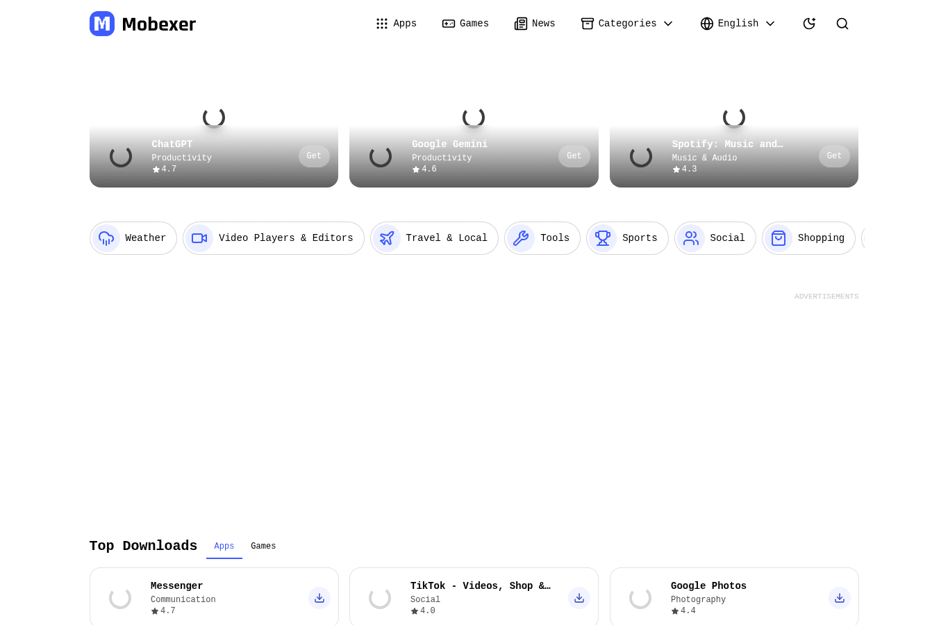 Screenshot preview of mobexer.com