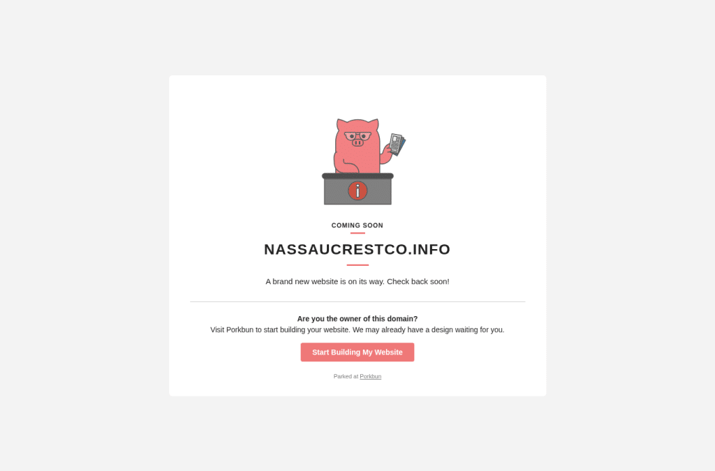 Screenshot preview of nassaucrestco.info