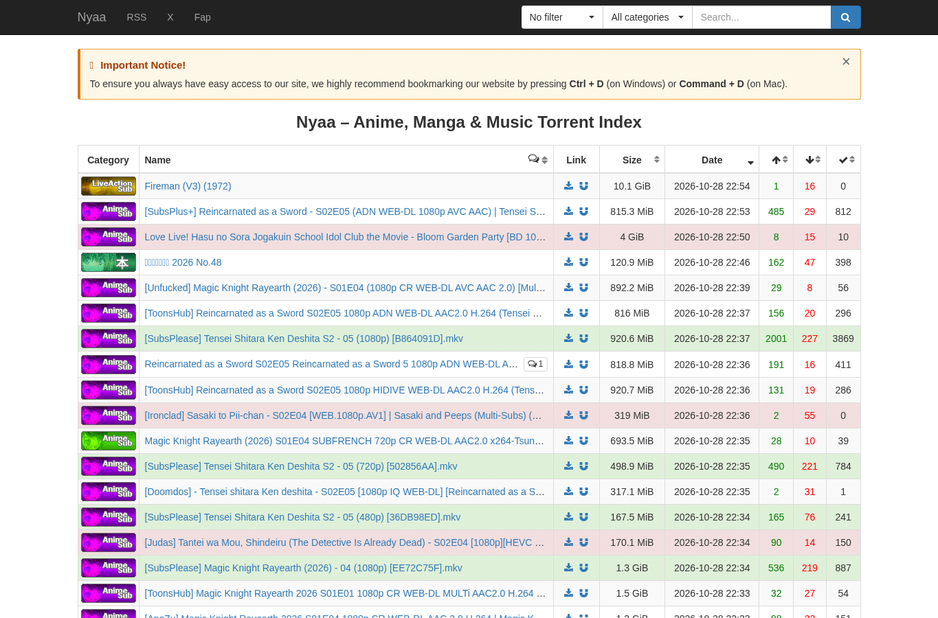 Screenshot preview of nyaa.media