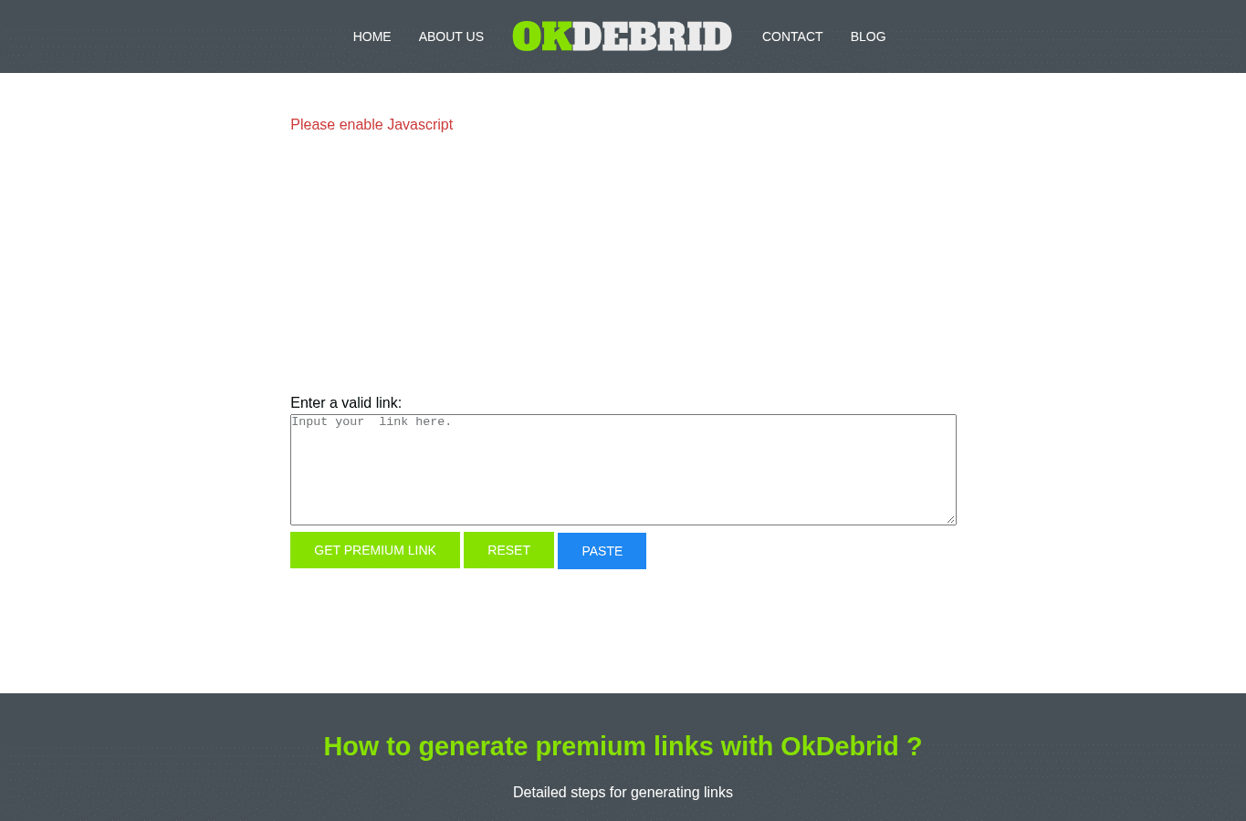 Screenshot preview of okdebrid.com