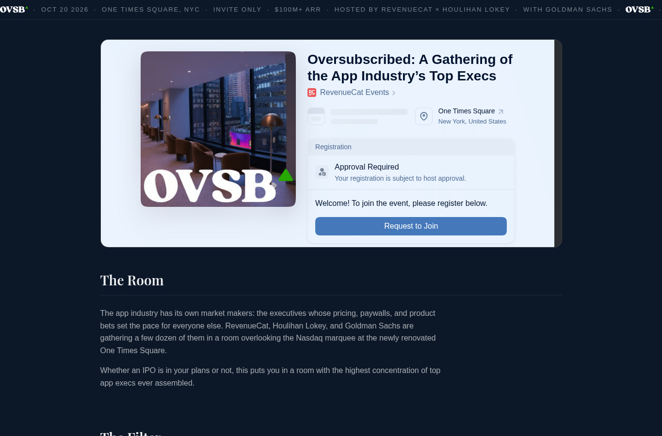 Screenshot preview of oversubscribed.events