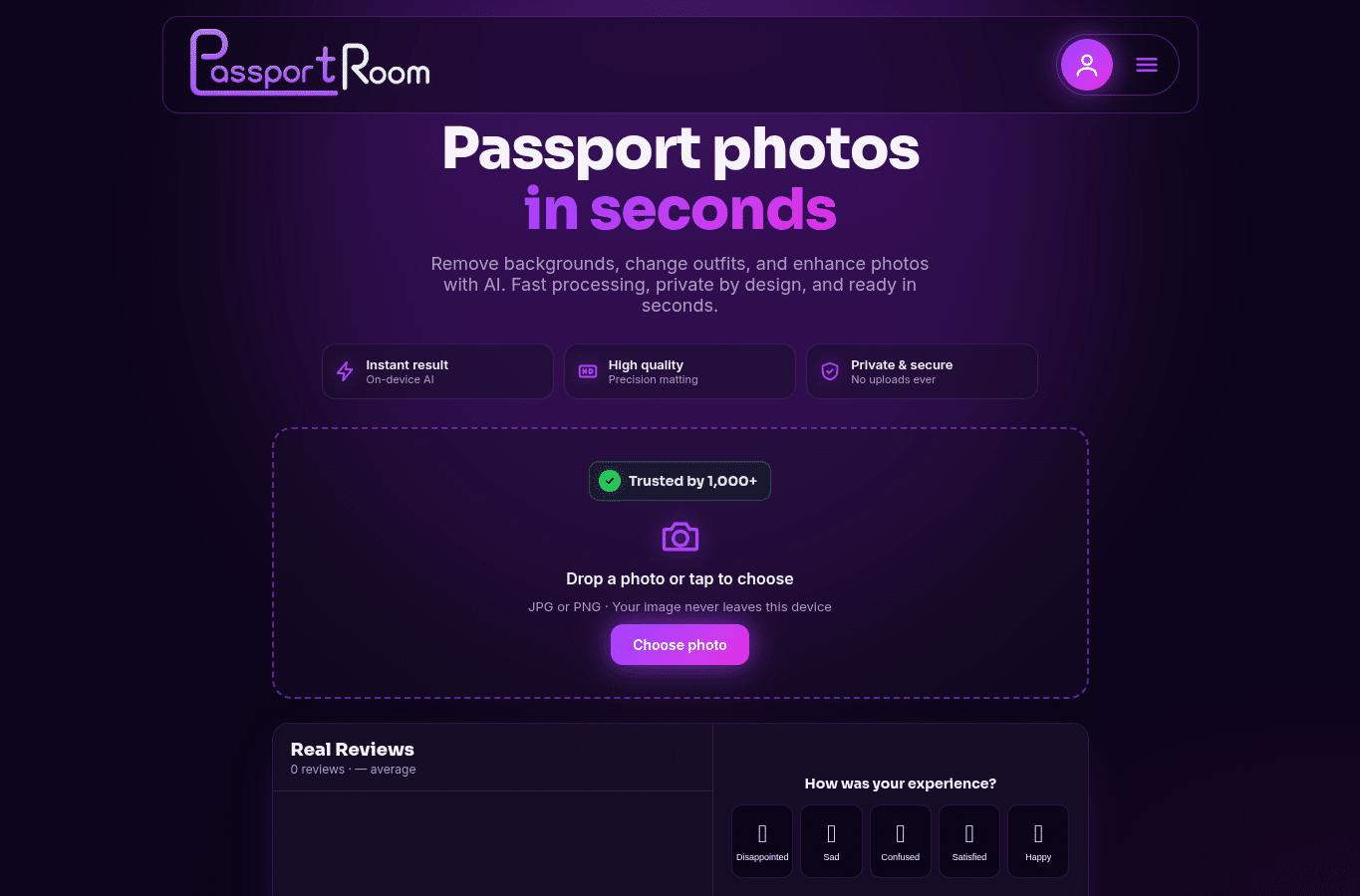 Screenshot preview of passport-room.com