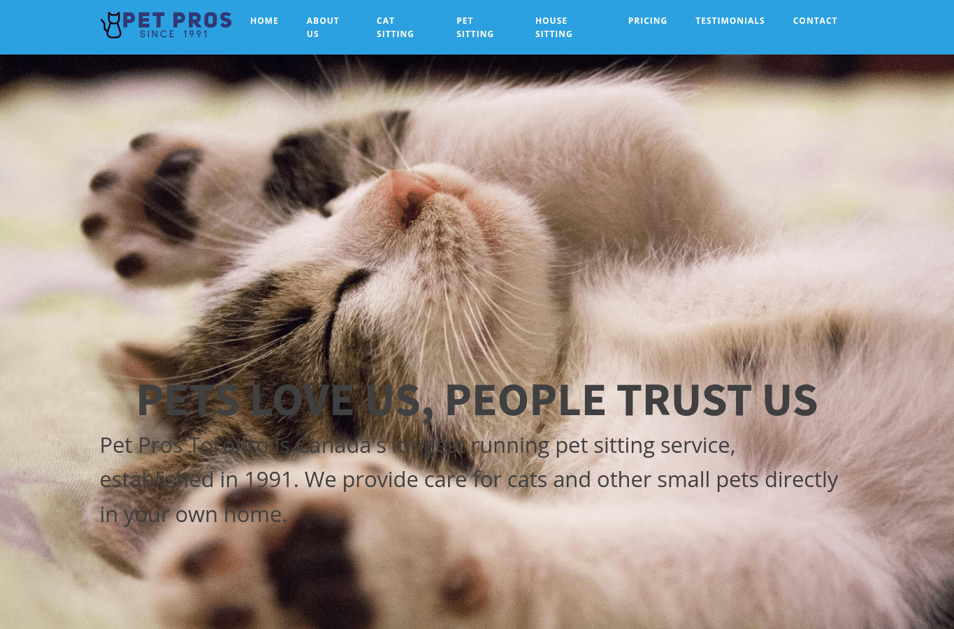 Screenshot preview of petprostoronto.com