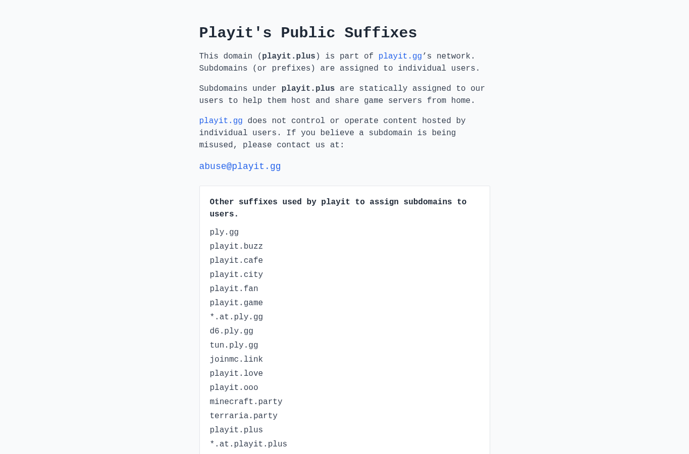 Screenshot preview of playit.plus