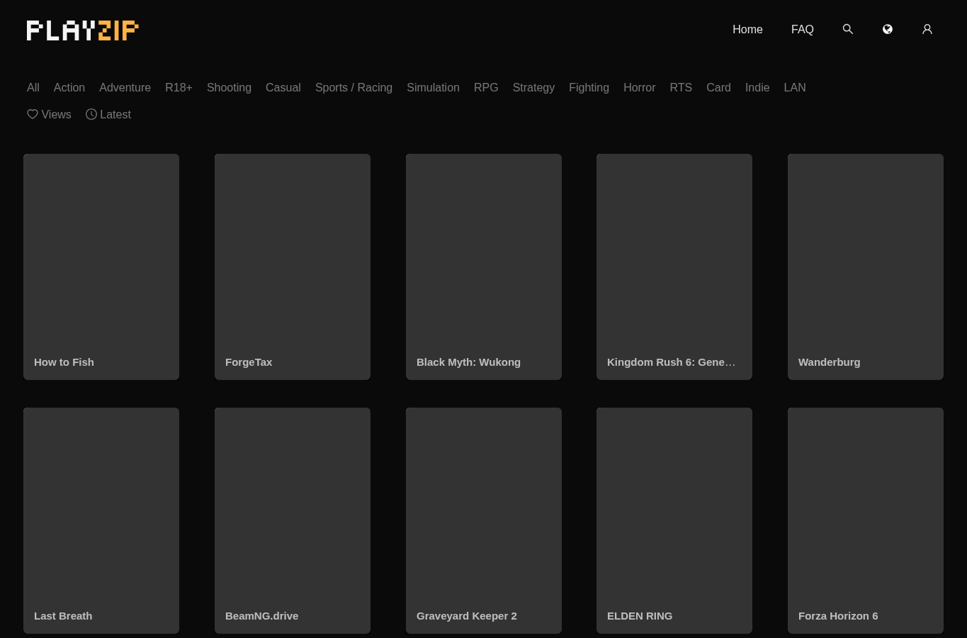 Screenshot preview of playzip.com