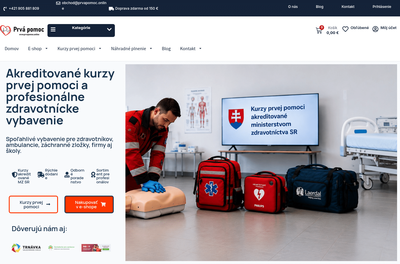 Screenshot preview of prvapomoc.online