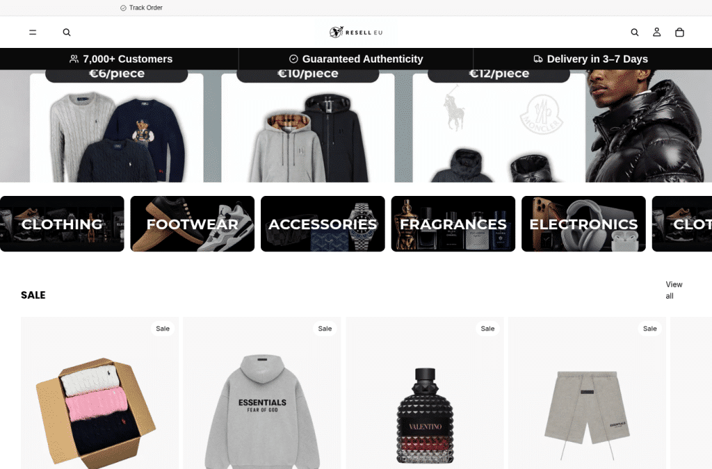 Screenshot preview of reselleu.com