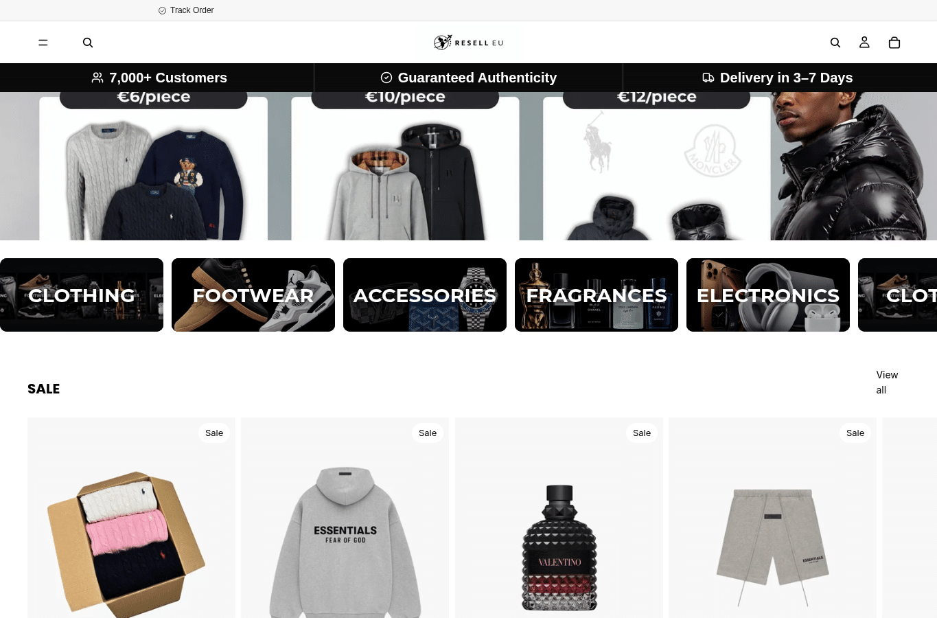 Screenshot preview of reselleu.com