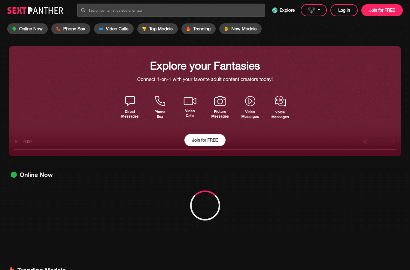 Screenshot preview of sextpanther.com