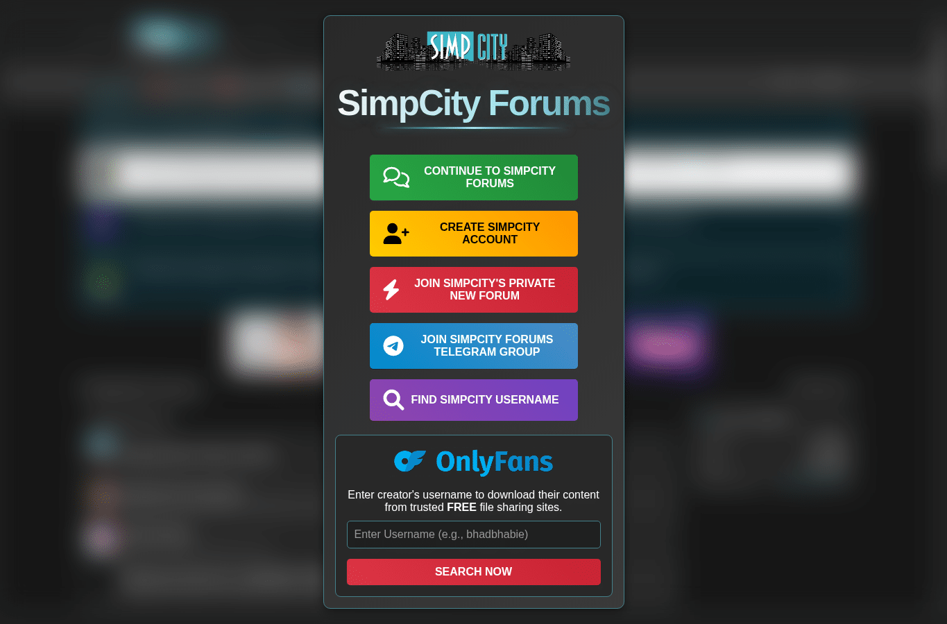 Screenshot preview of simpcity.work