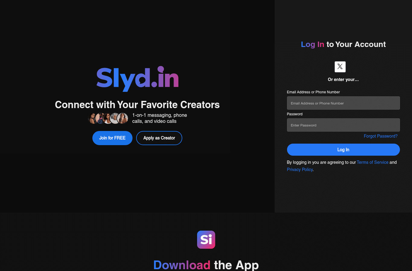 Screenshot preview of slyd.in