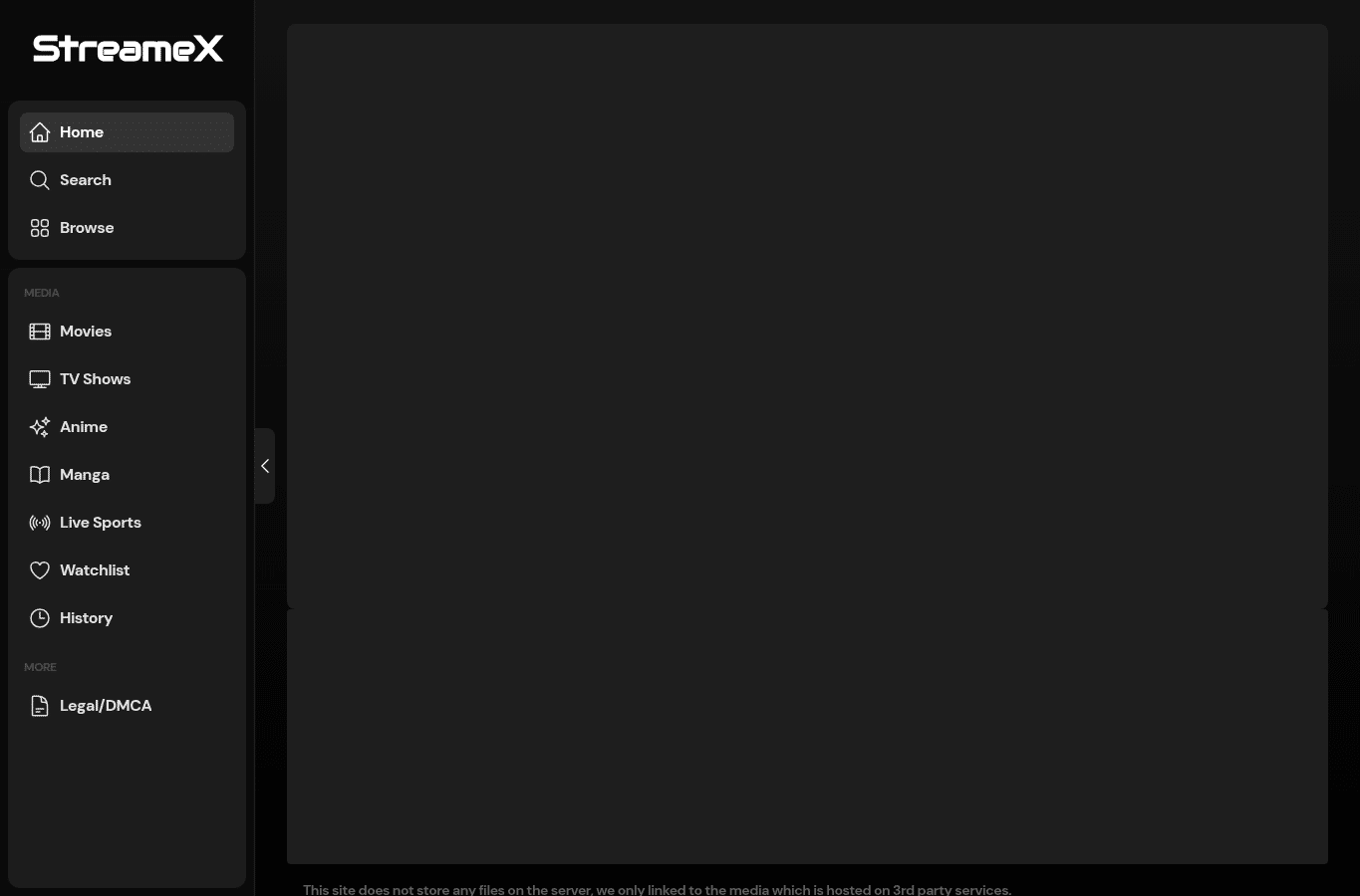 Screenshot preview of streamex.hn