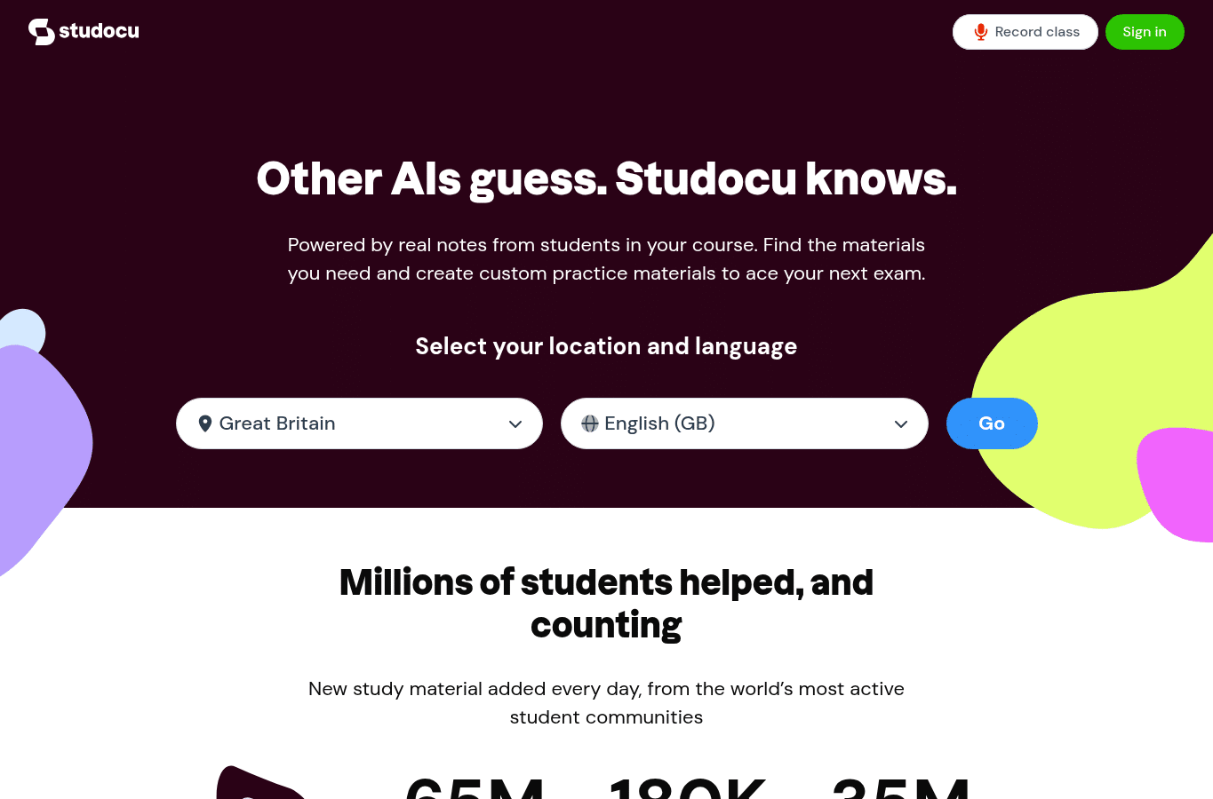 Screenshot preview of studocu.com
