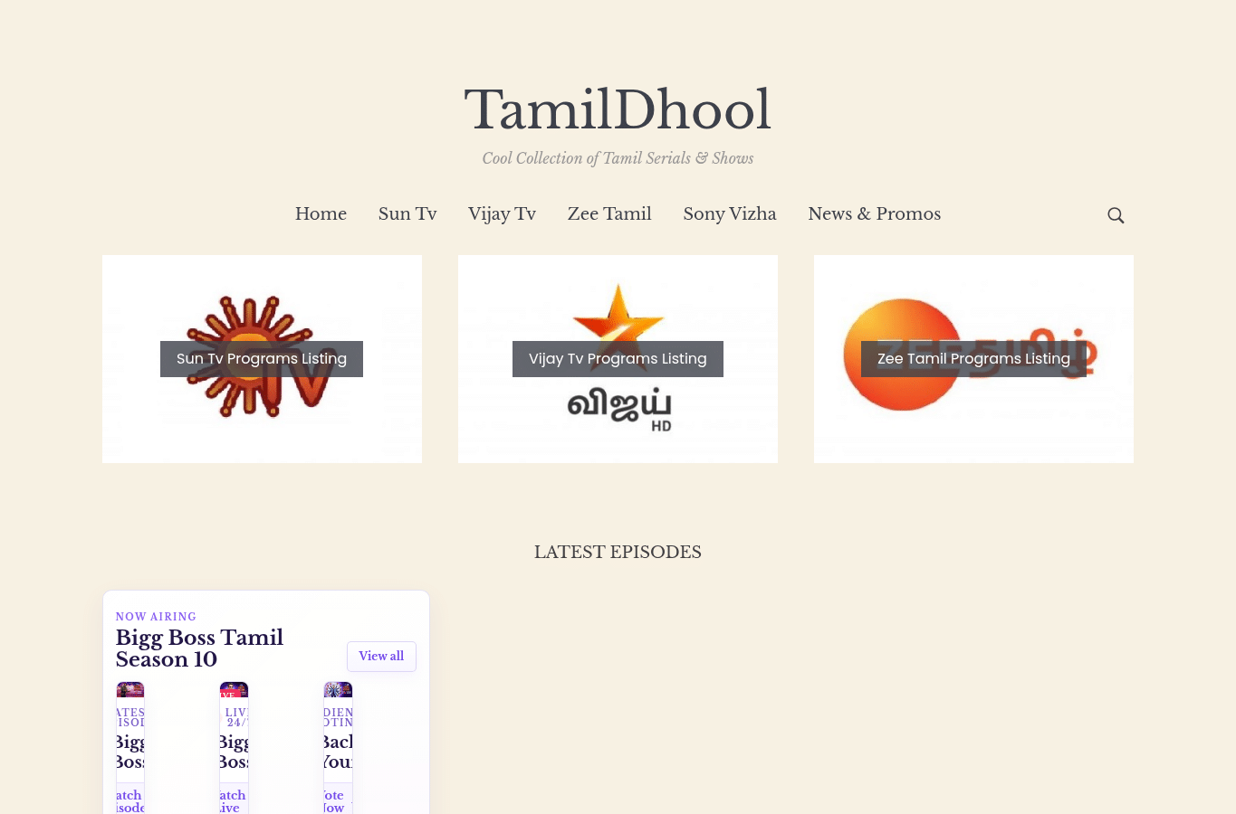 Screenshot preview of tamildhool.tech