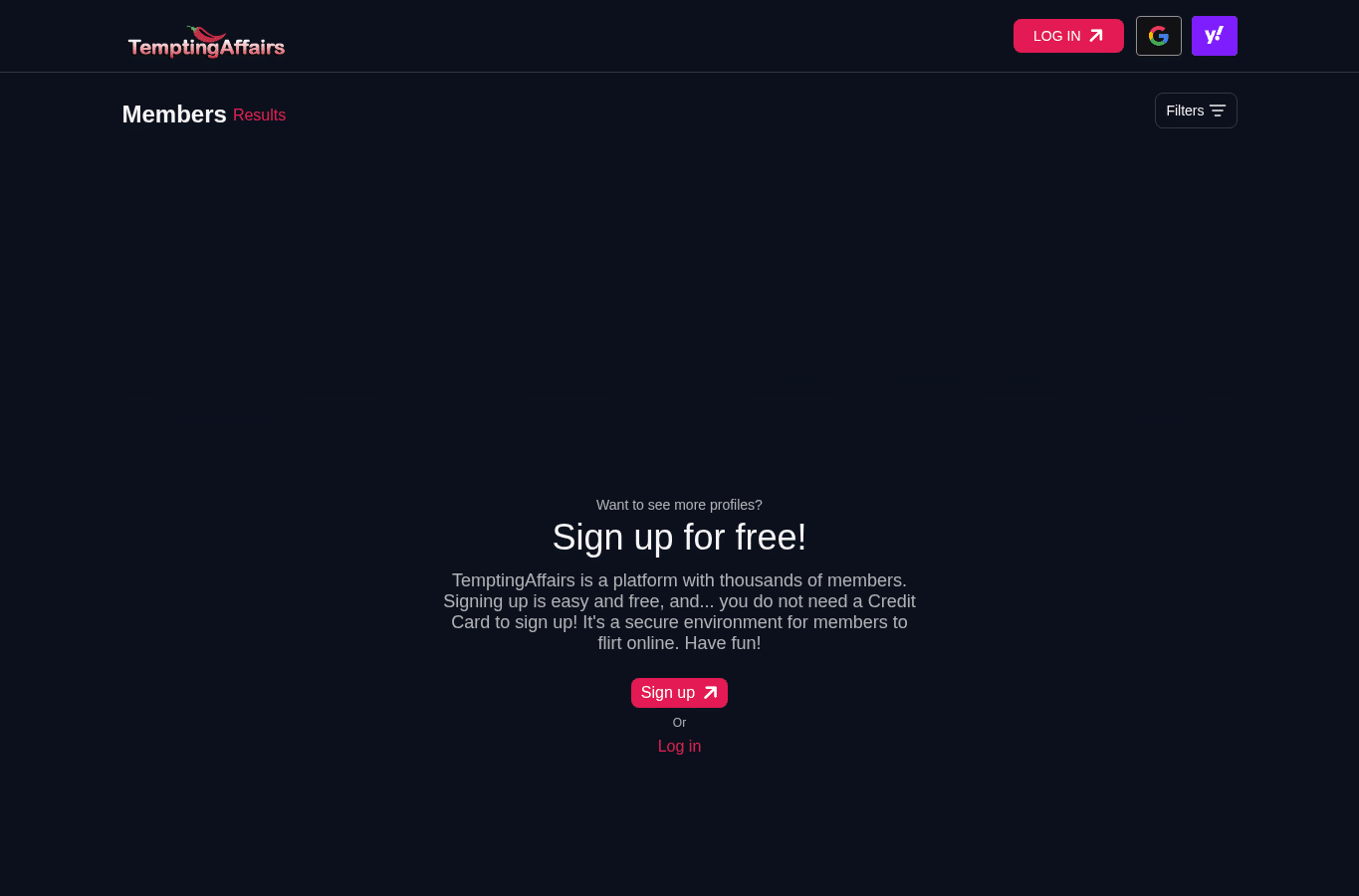 Screenshot preview of temptingaffairs.com