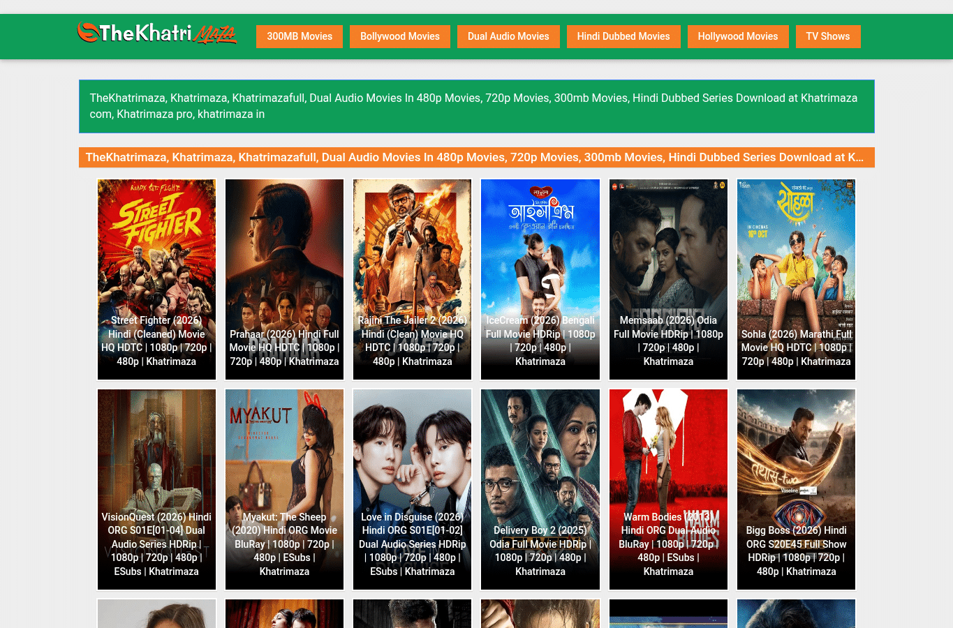 Screenshot preview of thekhatrimaza.soy