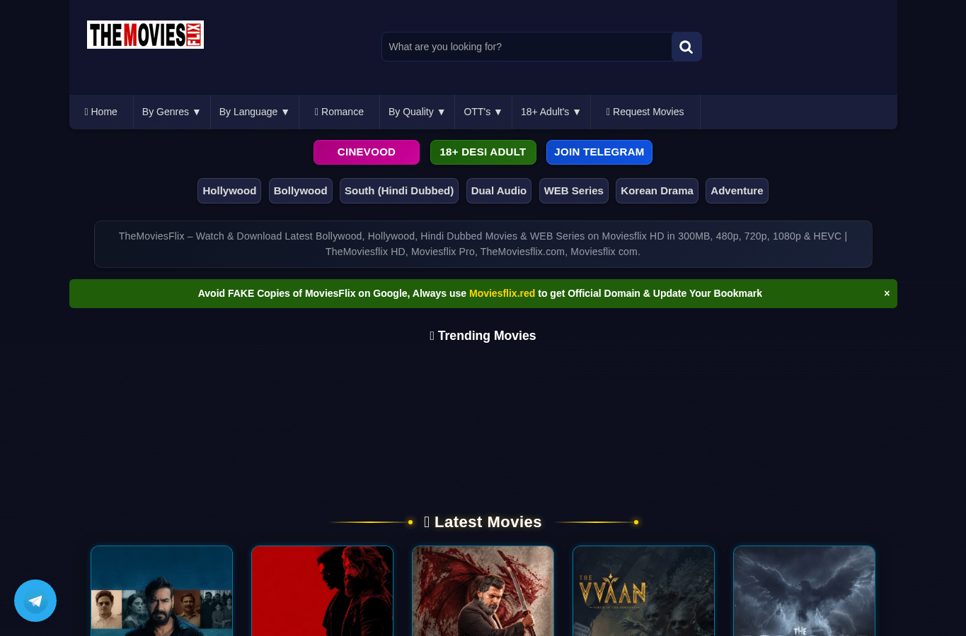 Screenshot preview of themoviesflixhq.com