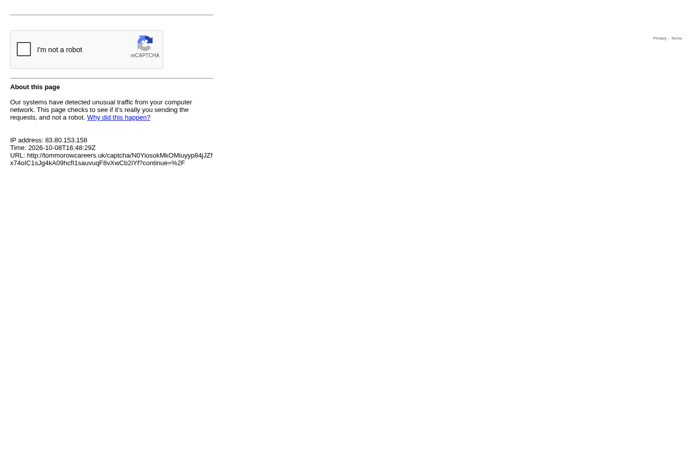 Screenshot preview of tommorowcareers.uk
