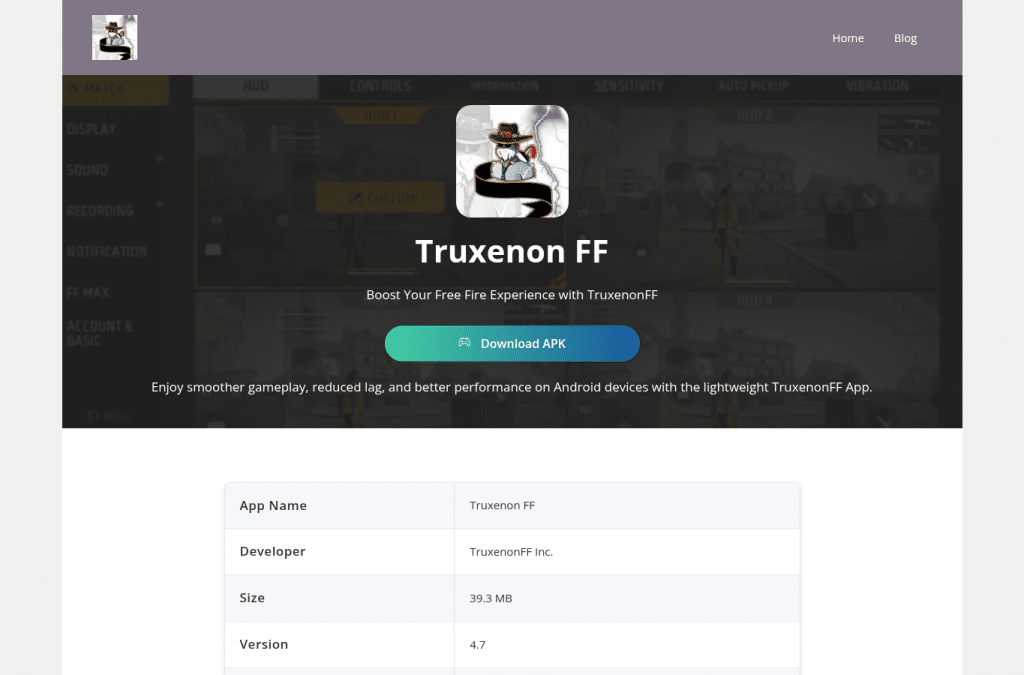 Screenshot preview of truxenonff.com