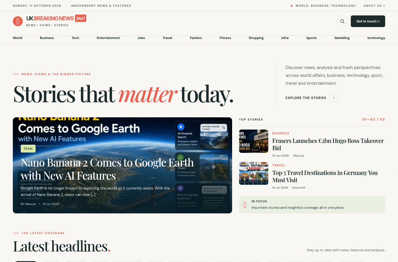 Screenshot preview of ukbreakingnews24x7.com