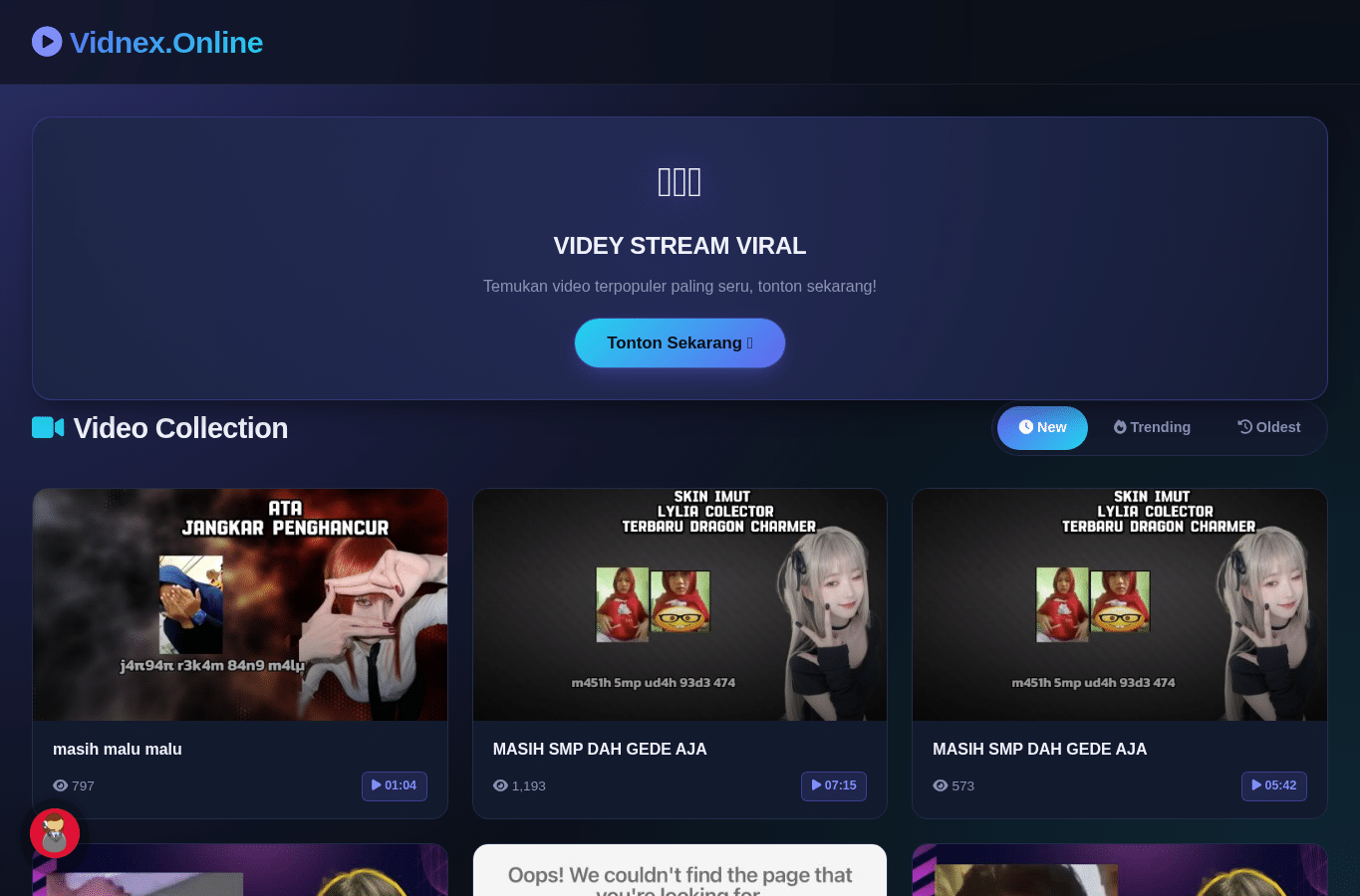 Screenshot preview of vidnex.online