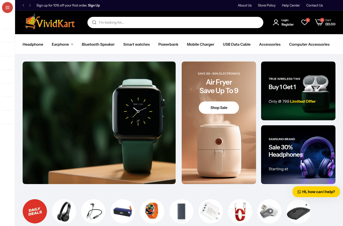 Screenshot preview of vividkart.com