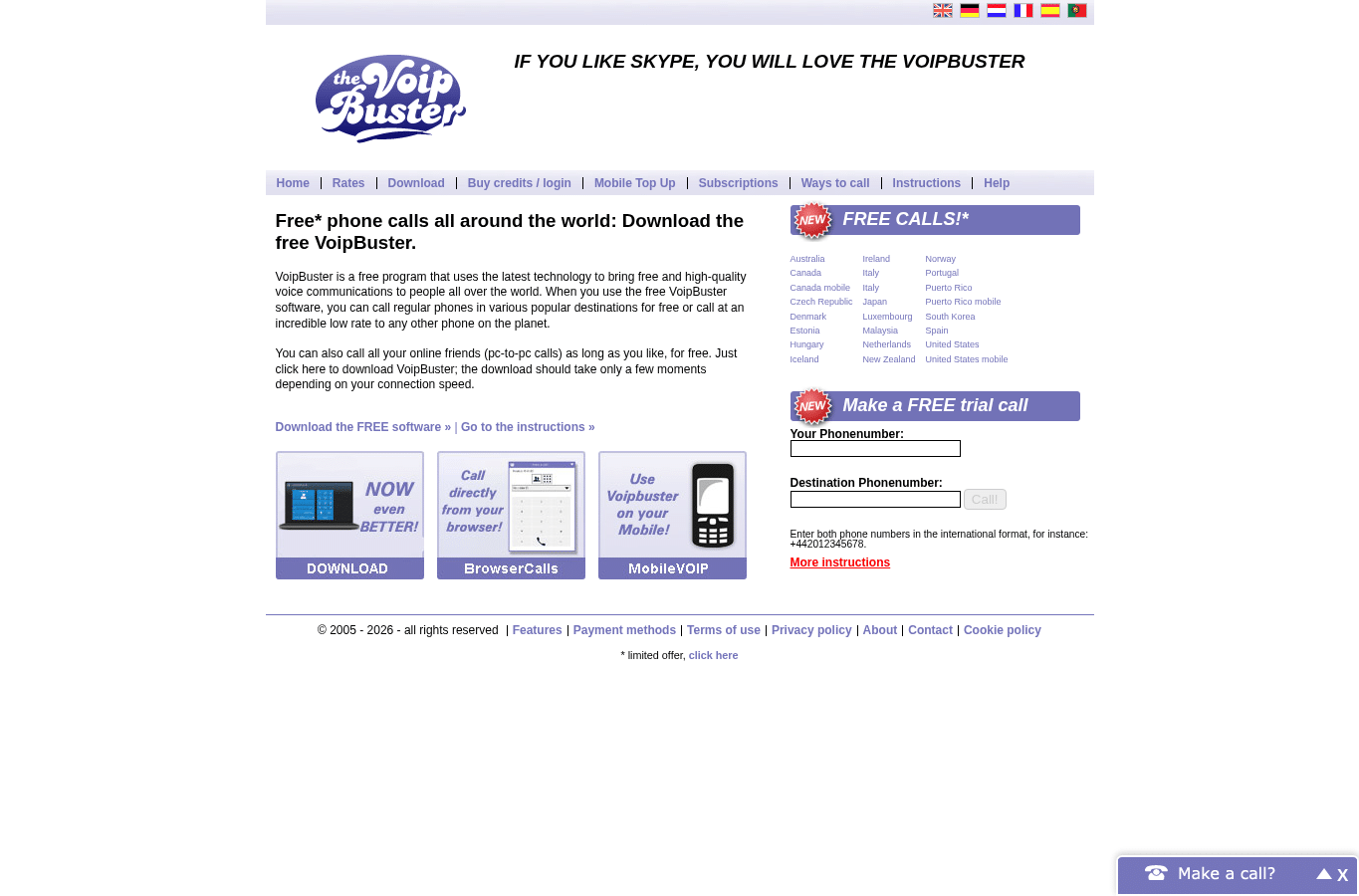 Screenshot preview of voipbuster.com