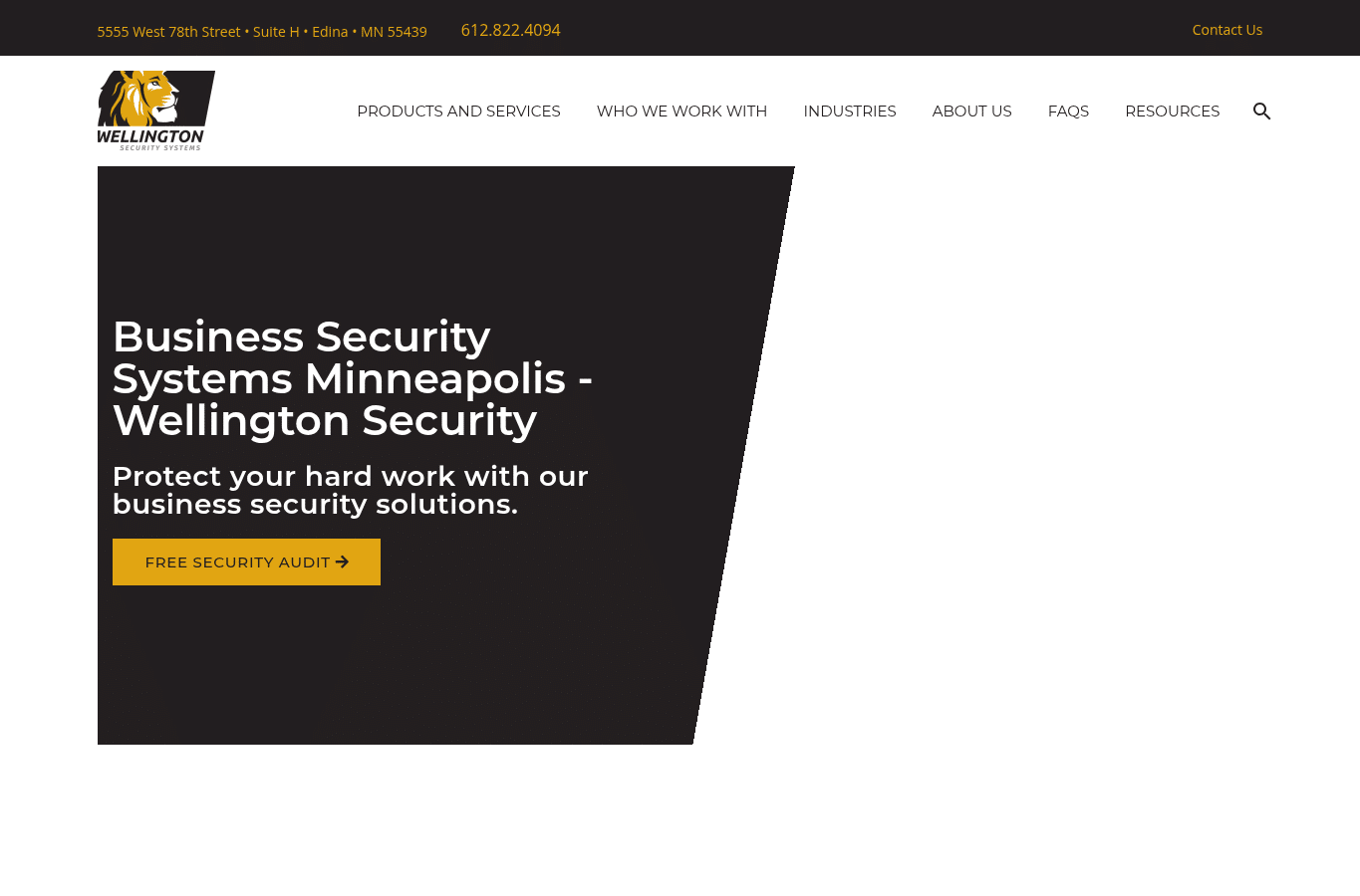 Screenshot preview of wellingtonsecurity.com