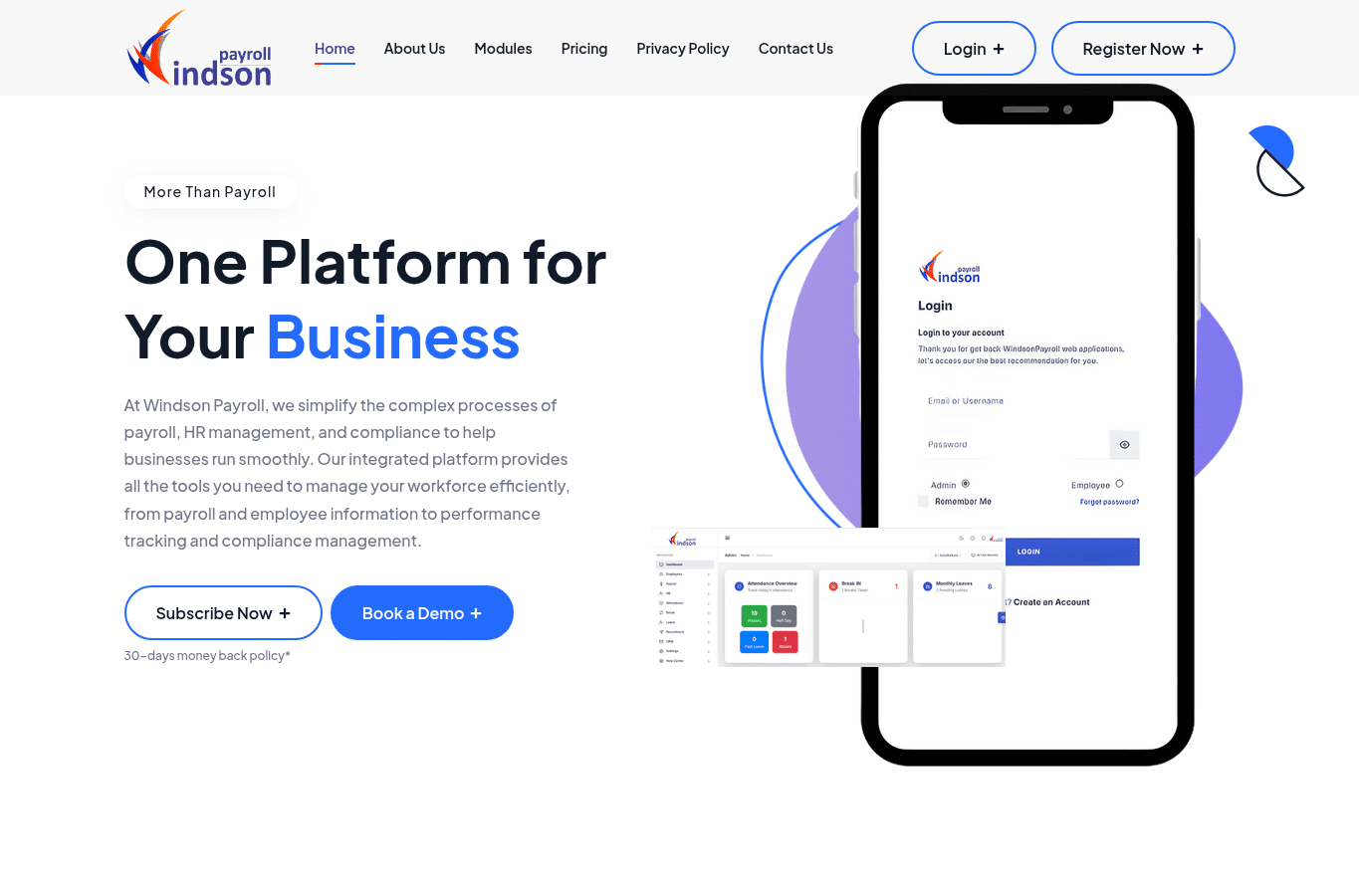 Screenshot preview of windsonpayroll.com