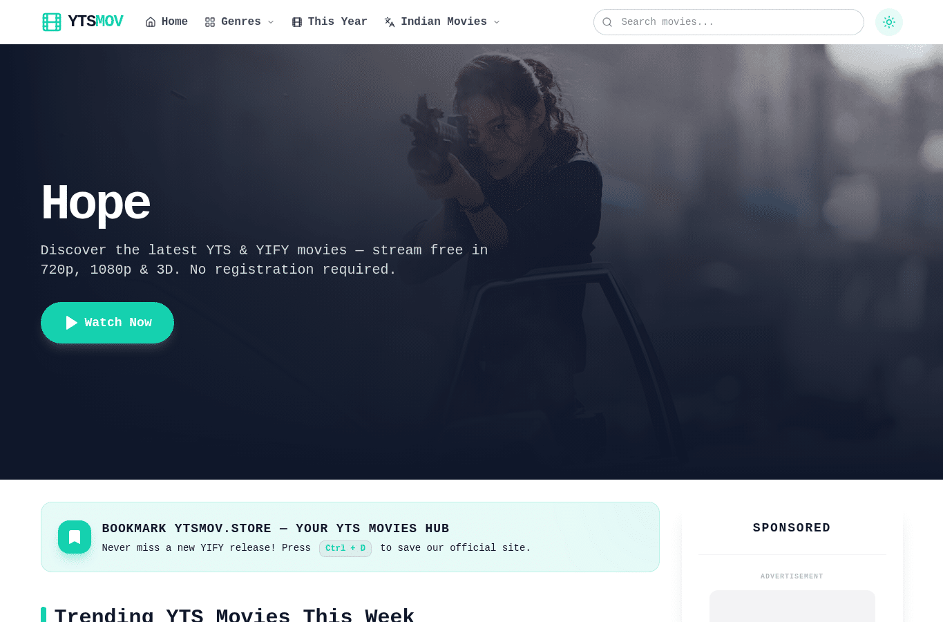 Screenshot preview of ytsmov.store