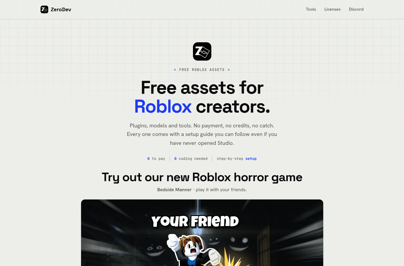 Screenshot preview of zerodev.tools
