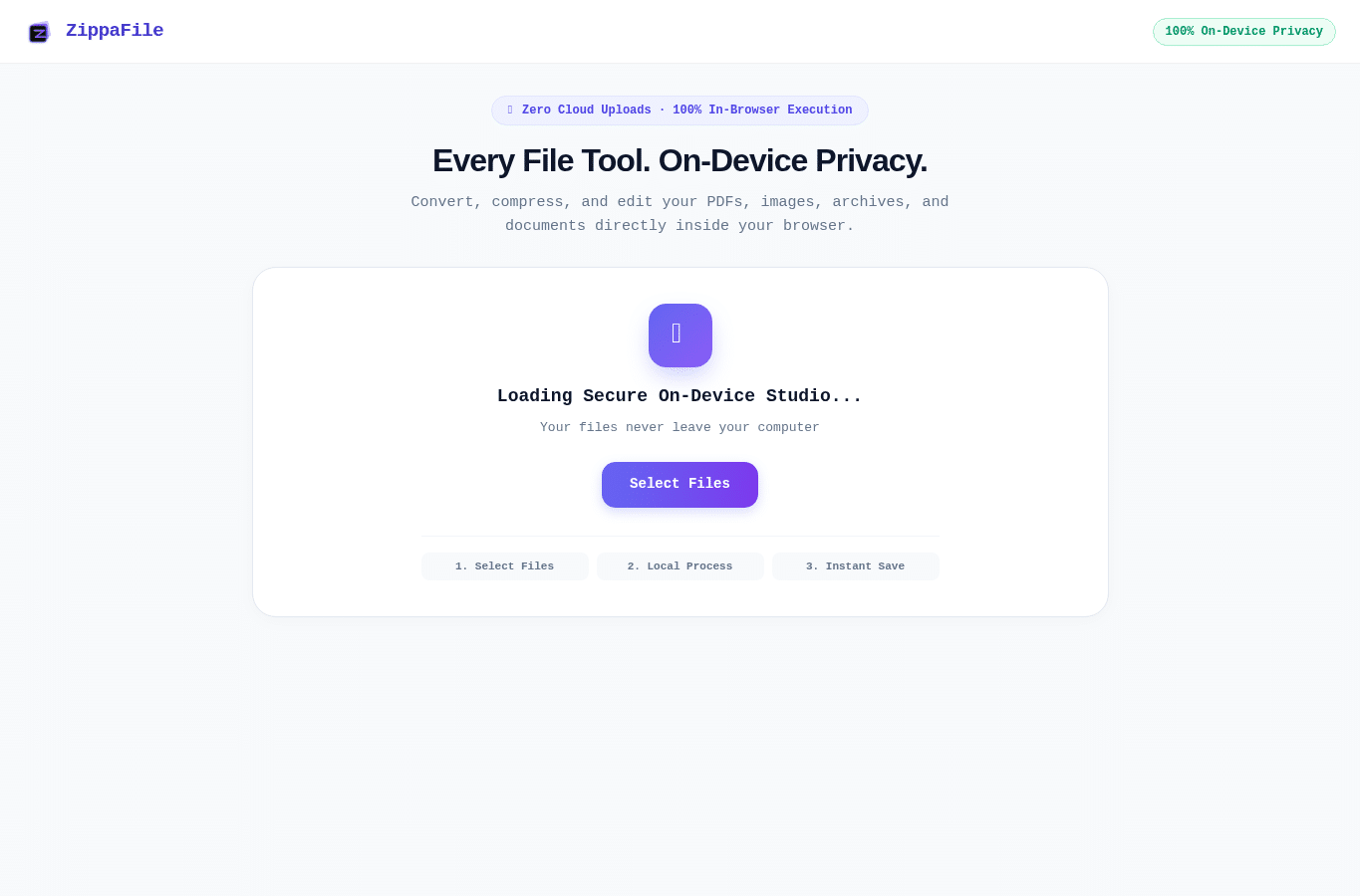 Screenshot preview of zippafile.com